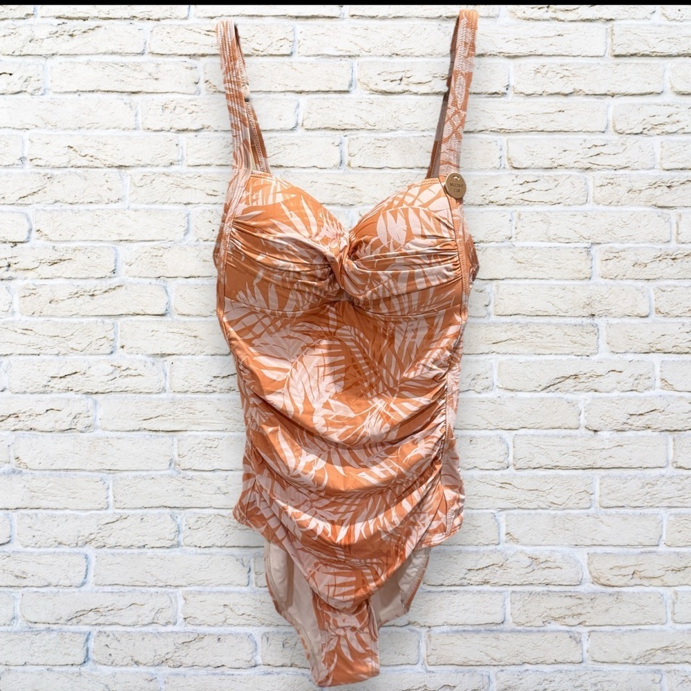 Nwt Nip Tuck Multi-Fit Cup Peach And White Swimsu… - image 1